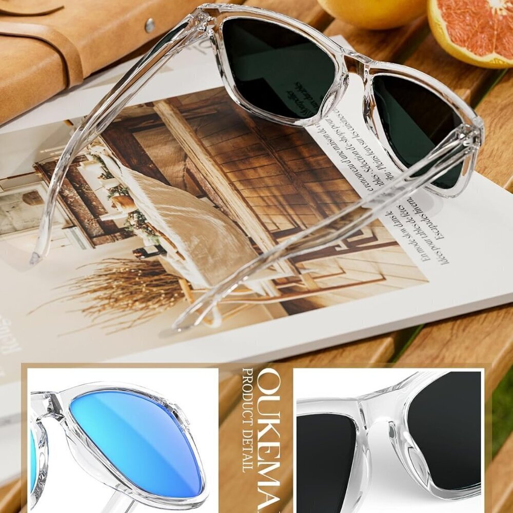 Polarized Unisex Retro Square Sunglasses UV400 Driving Travel Shades - Picture 5 of 7
